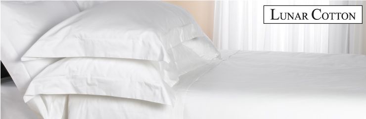 White Cotton Pillow Cases - Superior quality White Cotton bed linen from Lunar Cotton. Cotton Sateen. Housewife and Oxford style pillow cases in standard and king sizes.