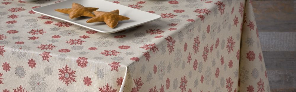 Christmas Tablecloths - Christmas Tablecloths - these premium quality, wipe clean, machine washable tablecloths & table runners will last and last. All shapes and sizes.  Choose your free pack of Xmas napkins at the checkout.