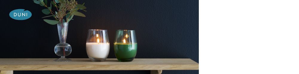 Duni Ritz Candle Glass - Duni Ritz Candle Glass is for indoor and outdoor use. The design shape accentuates the glow of the candle light.  The candle glasses have an exclusive look and feel with a long burn time of 55 hours.