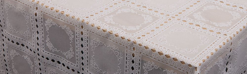 Vinyl Lace Tablecloths - Vinyl PVC Lace Tablecloths for your home or commercial use. Maximum width is 136cm wide, available in rectangles, squares and circles.