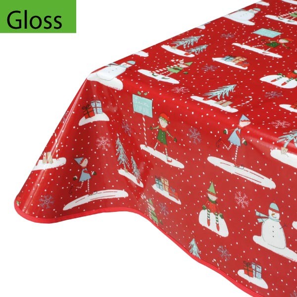 Oilcloth Tablecloth Elf Red