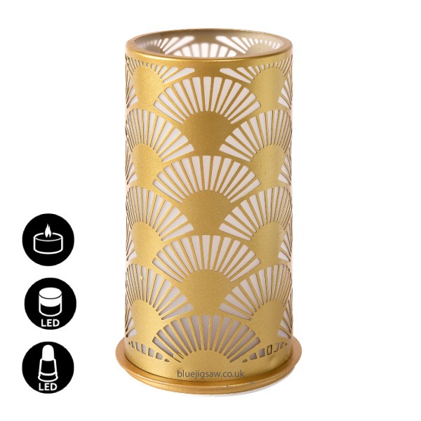 Peacock Candle Holder, Gold, 140mm x Ø75mm