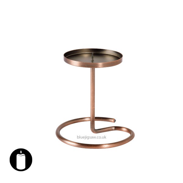 Duni Swirl Metal Candle Holder, Rustic Metal, 100mm x Ø100mm