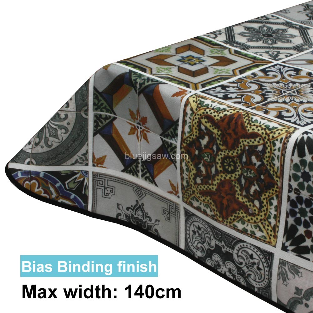 Acrylic Coated Tablecloth with Bias Binding
