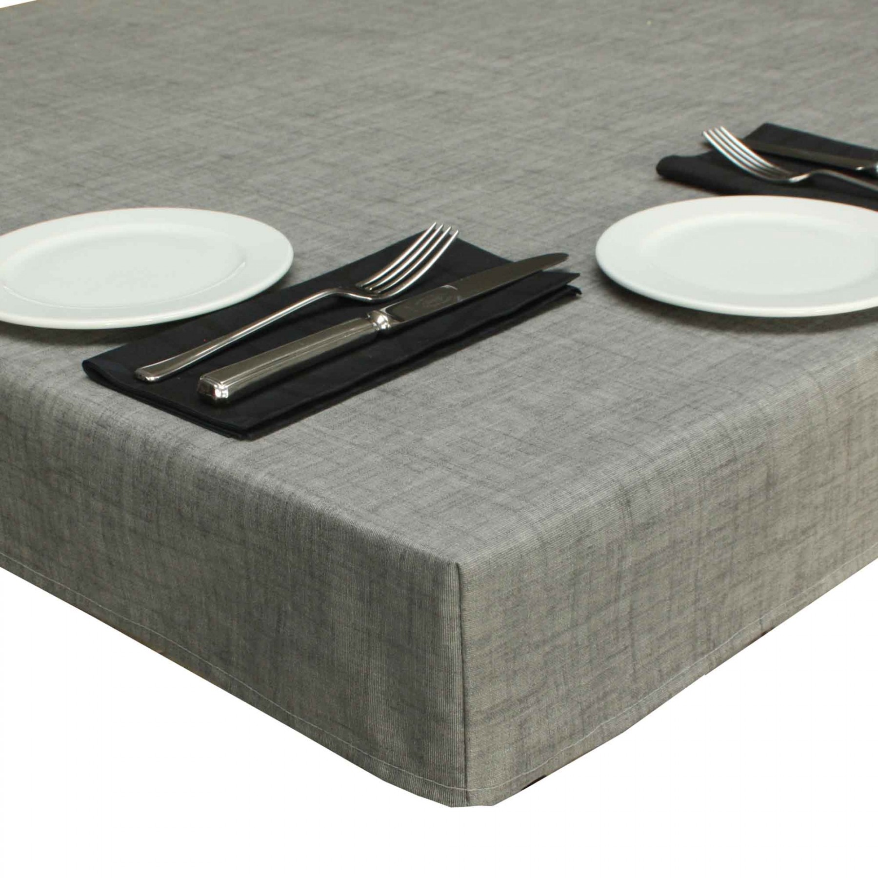 Symphony Grey Acrylic Coated Tablecloth with Teflon