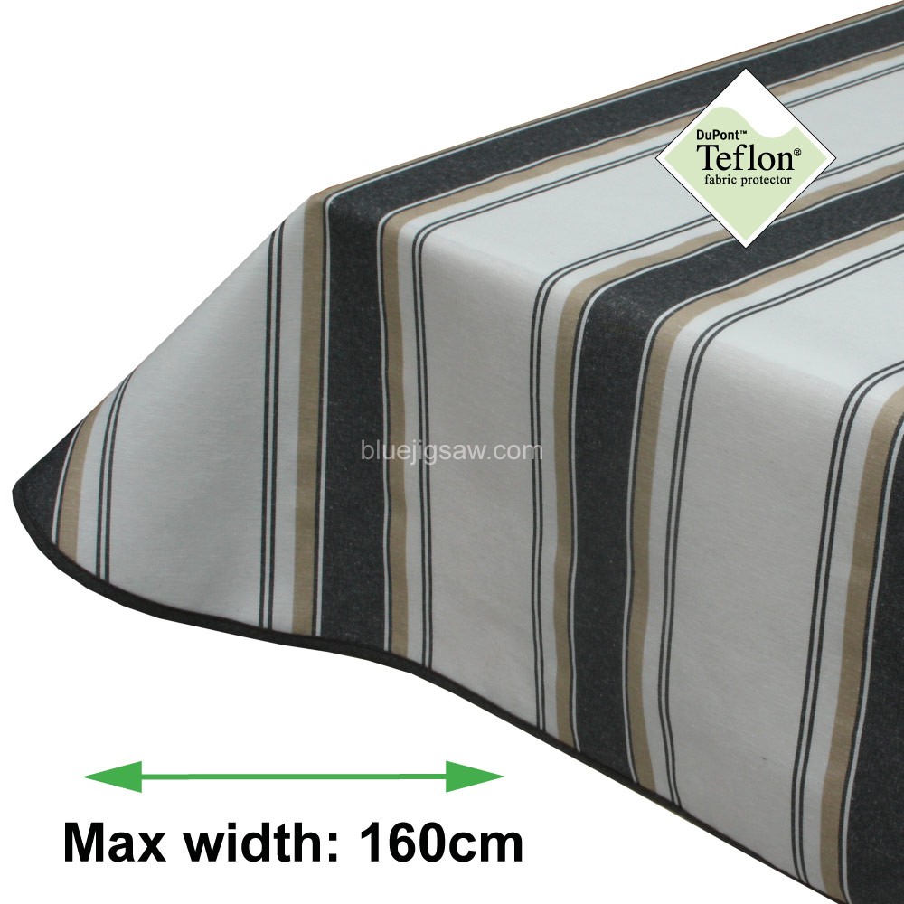 Latte Lines Acrylic Coated Tablecloth with Teflon