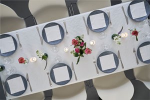 Duni MG Paper Banquet Roll, White, 1.18x50m Roll