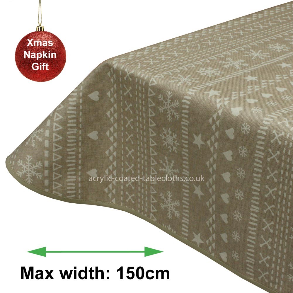 Scandic White Christmas Acrylic Coated Tablecloth