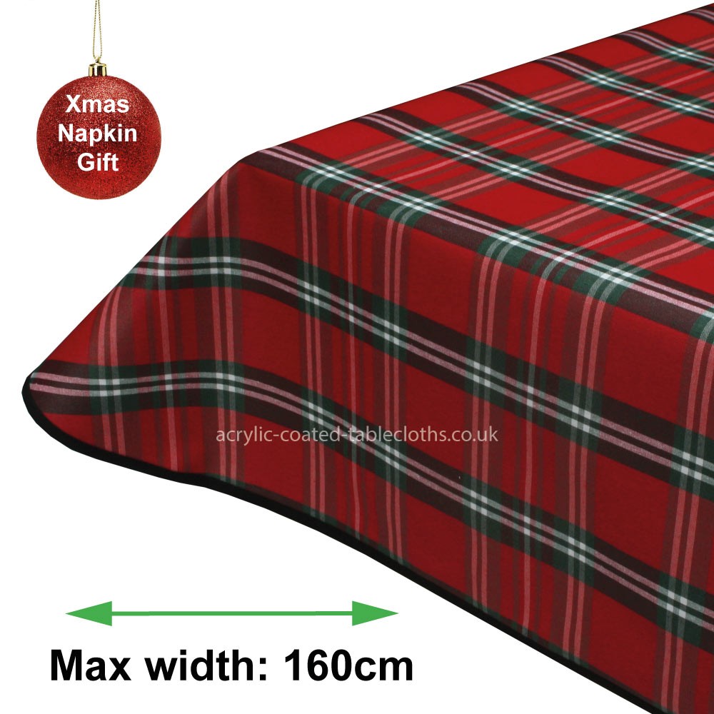 Tartan Christmas Acrylic Coated Tablecloth