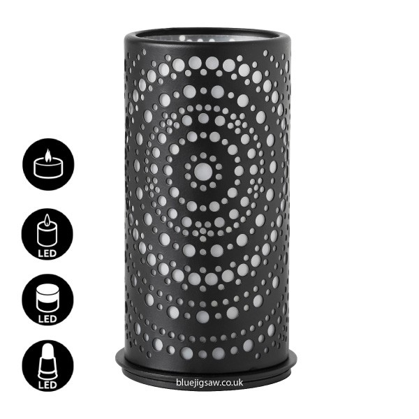 Duni Billy Candle Holder, Black, 140mm x Ø75mm