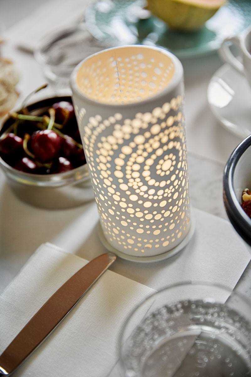 Duni Billy Candle Holder White with LED candle