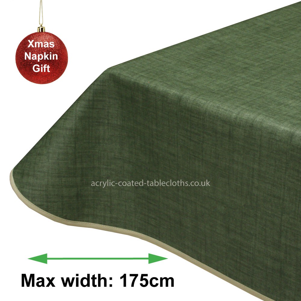 Symphony Douglas Green Acrylic Coated Tablecloth