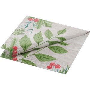 Duni Christmas Winter Greenery Tissue Napkin 3ply 24cm