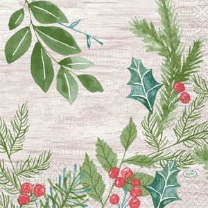 Duni Christmas Winter Greenery Tissue Napkin 3ply 33cm