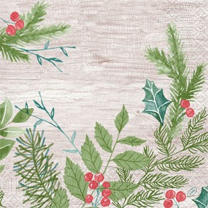 Duni Christmas Winter Greenery Tissue Napkin 3ply 40cm