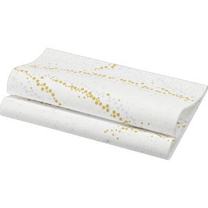 Duni Christmas Golden Stardust White Dunisoft® Napkin 40cm