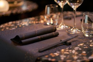 Duni Christmas Golden Stardust Black Dunisoft® Napkin 40cm