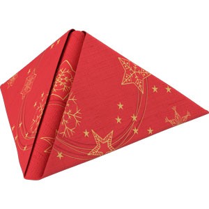 Duni Christmas Star Shine Red Dunilin® Napkin 40cm
