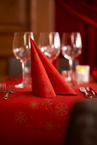 Duni Christmas Star Shine Red Dunilin® Napkin 40cm