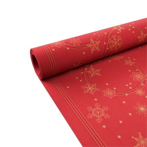 Duni Christmas Star Shine Red Dunicel® Banquet Reel, 1.18m x 10m