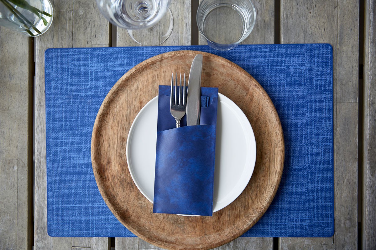 Duni Silicone Placemat Blue