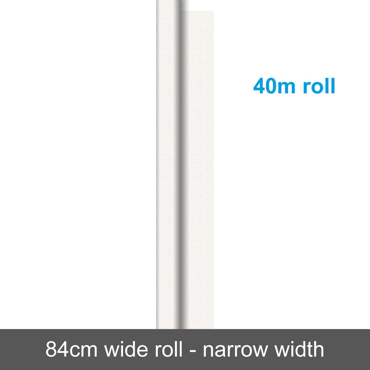 Dunisilk Linnea Banquet Roll, White, 0.84 x 40m
