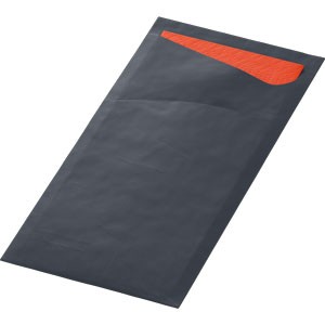 Black napkin pocket with Mandarin napkin