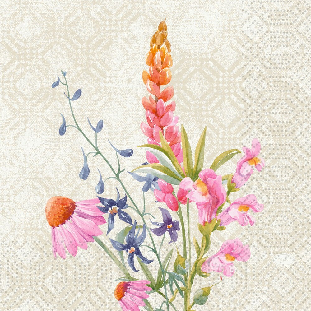 Duni Tissue Napkins 33cm x 33cm Carton, Floret