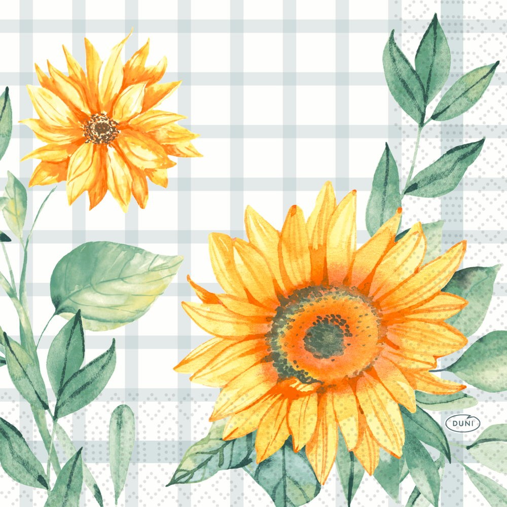 Duni Tissue Napkins 33cm x 33cm Carton, Sunflower Day