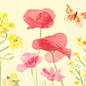 Duni 3ply 24cm Tissue Napkins Poppy Field