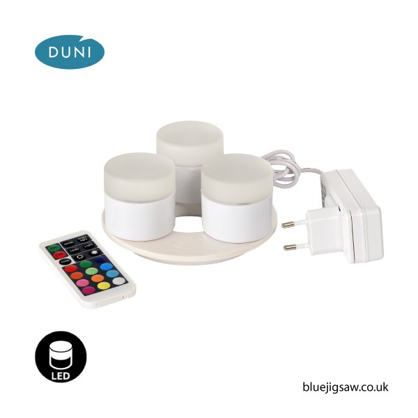 Duni LED Mini Lamp Set, Rechargeable, Multicoloured, 3 pieces
