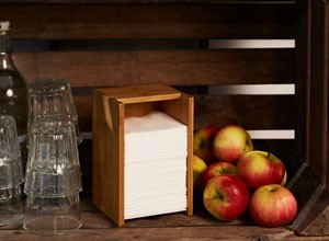 Dispenser Box shown with cocktail size napkin