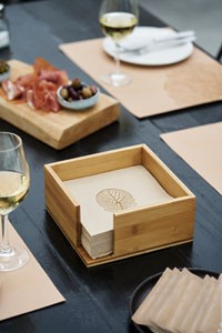 Duni Bamboo Dispenser / Cutlery Box 18x18cm