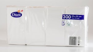 Duni Tissue Napkin, 2ply 33cm, 1/8 Book Folded White