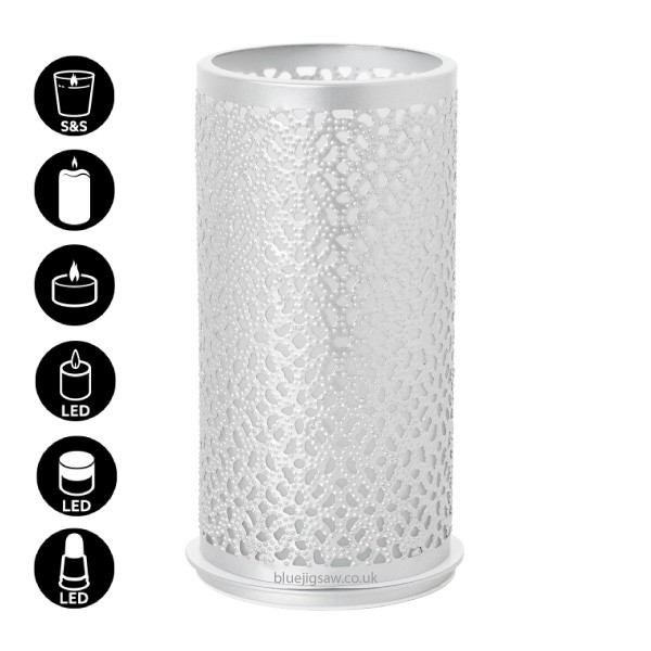 Duni Bliss Candle Holder, Silver, 140mm x Ø75mm