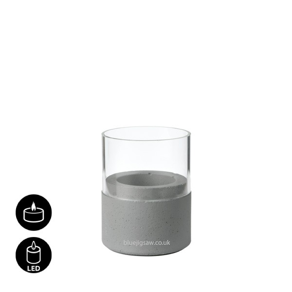 Duni Neat Dark Grey Candle Holder, 70mm x 61mm