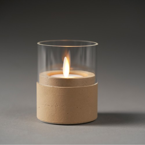Neat Sand Candle Holder with Moving Flame LED Candle