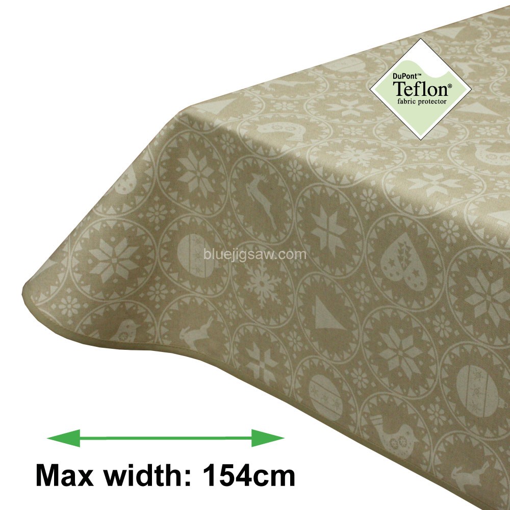 Festive Circles Christmas Acrylic Coated Tablecloth