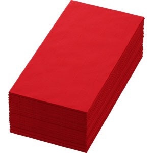 Red Bio Dunisoft® Napkins, 1/8 Book Folded 40cm x 40cm