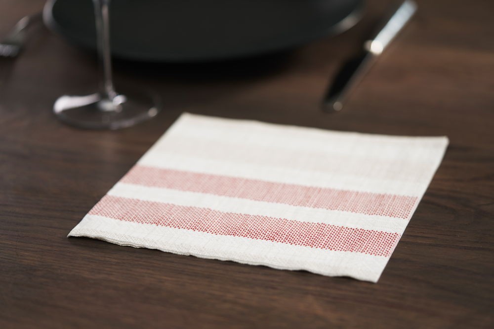 Duni Rigato Bordeaux Tissue Napkin, 3ply 40cm x 40cm