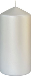 Duni Matt Silver Pillar Candle, 150mm x Ø70mm