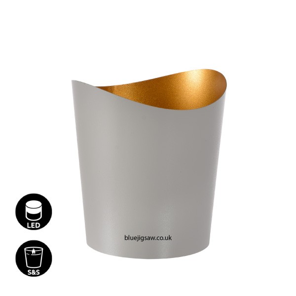 Duni Ripple Candle Holder, Granite Grey, 80mm x Ø70mm