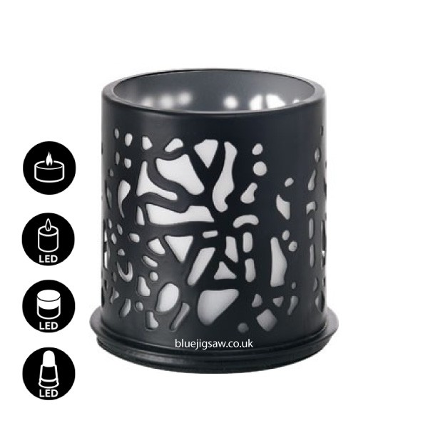 Duni Twine Candle Holder, Black, 75mm x Ø75mm