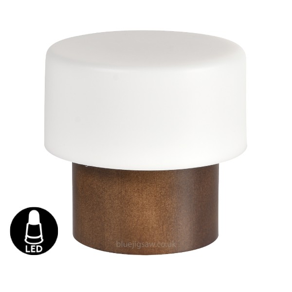 Duni LED Lamp, Sister Walnut, 110mm x Ø110mm