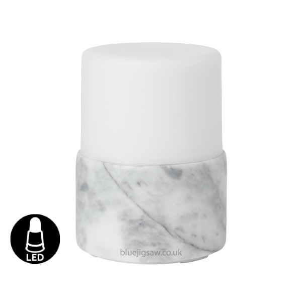 Duni LED Lamp, Bright Marble, 105mm x Ø75mm