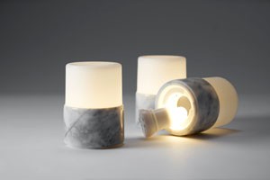 LED Lamp Holder, Bright Marble