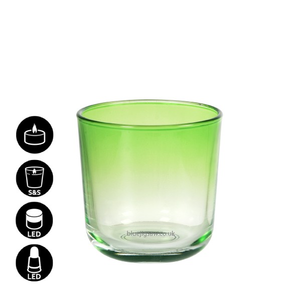 Duni Leaf Green Ouri Candle Holder, 81mm x Ø72mm