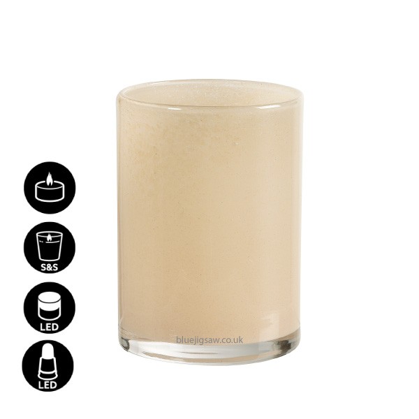 Duni Beige Silky Candle Holder, 115mm x Ø85mm