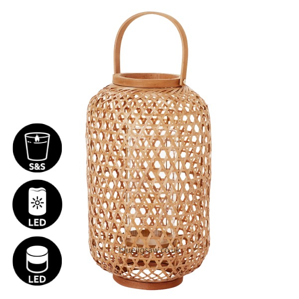 Duni Candle Lantern Area, Natural Bamboo, 400mm x Ø230mm