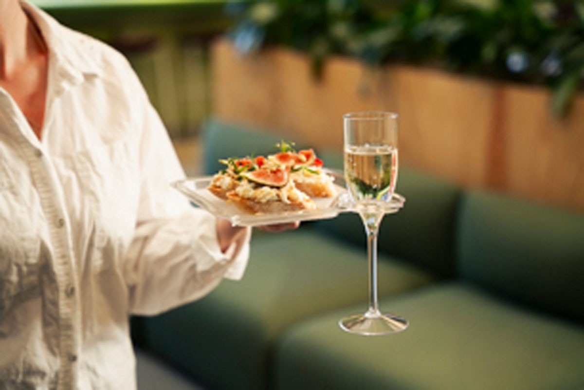 Champagne Glass with Party Plate
